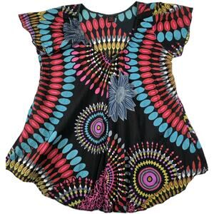 Aller Simplement Short Sleeve Abstract Print Womens XXL Top